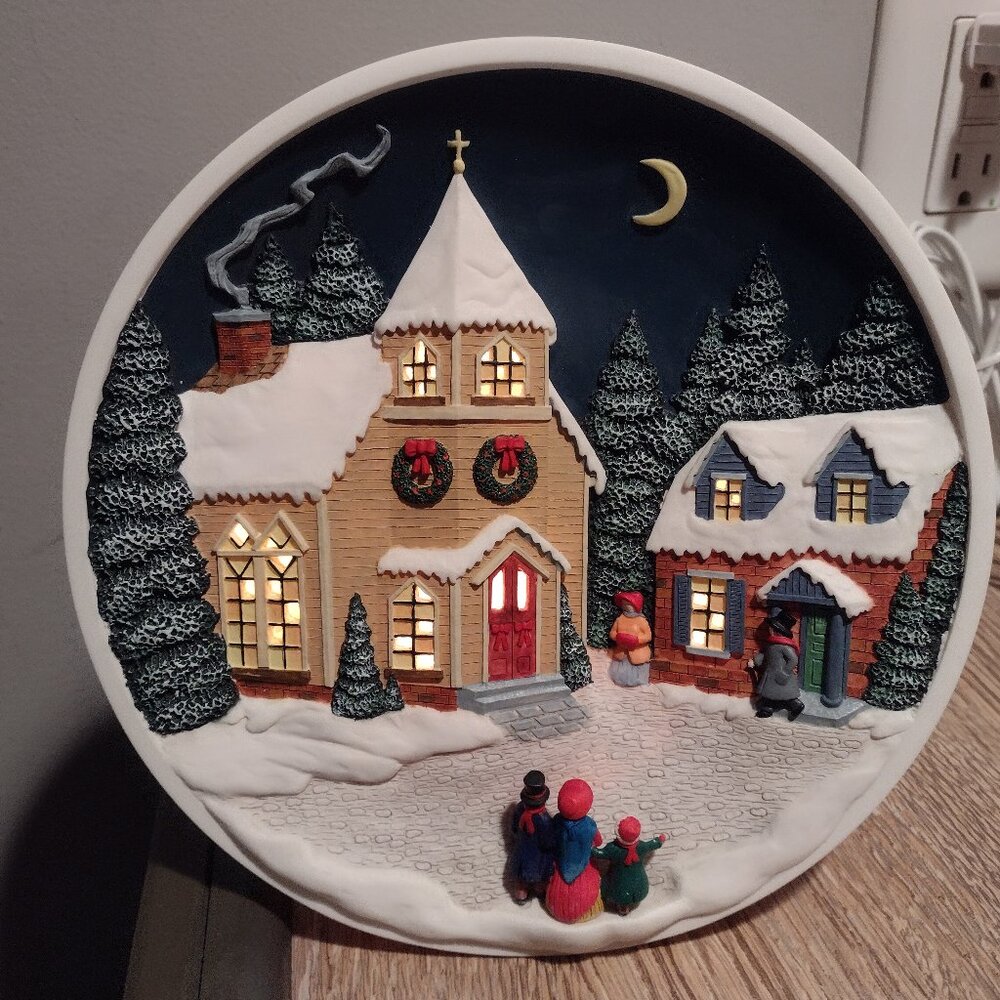 Rhodes Studio Church at the bend light up Christmas decoration in good condition